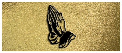 DNSEMP-L-516-BK-SH-GD Black Praying Hands Shimmer Gold